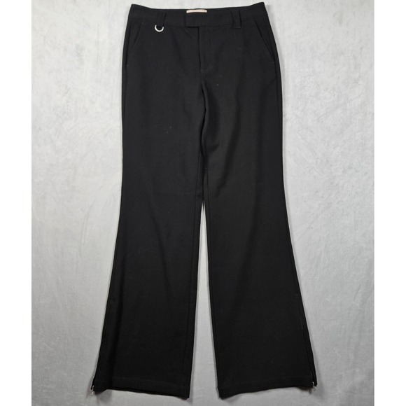 Anthropologie Pants - Anthropologie‎ Pants Womens 8 Black Flare Leg Zip Ankle D-Ring Trousers